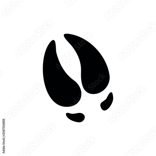 Sheep foot print silhouette icon vector illustration.

