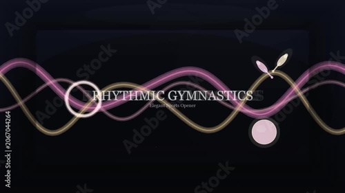 Elegant Rhythmic Gymnastics Title Opener with Flowing Pink and Gold Ribbons