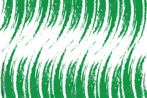 Abstract green and white pattern with textured curved brush strokes, abstract