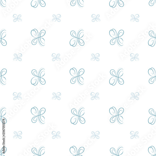 Stylish calligraphic wavy line ornamental seamless pattern. Abstract vintage ...