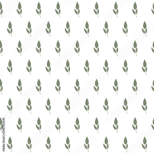 vector simple seamless botanical pattern with leaves in pastel color