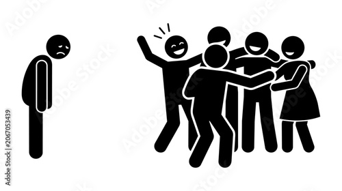 Foto persona sin amigos