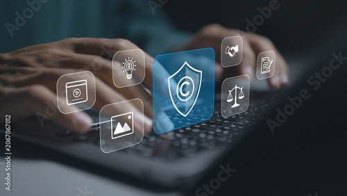 Quadro su tela Copyright protection concept