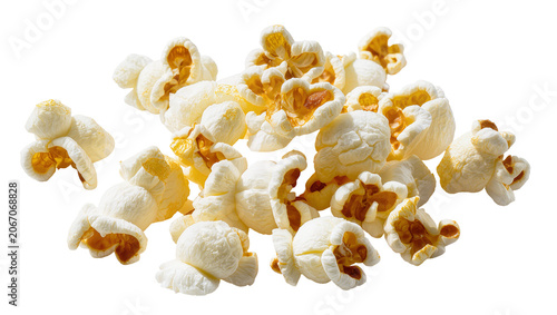 Obraz na plátne Isolated delicious freshly popped buttery movie popcorn for a tasty snack or cinema treat