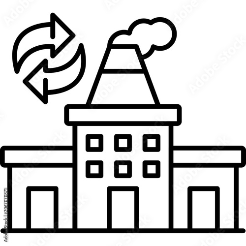 Public Recycling Station Outline Icon