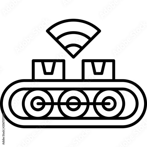 AI Sorting Machine Outline Icon