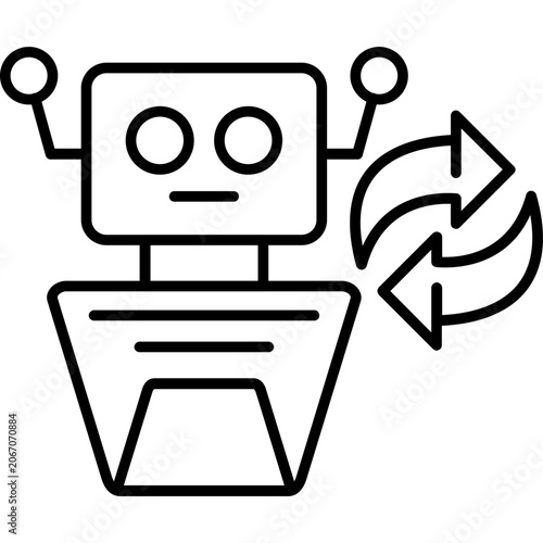 Robotic Recycling Outline Icon