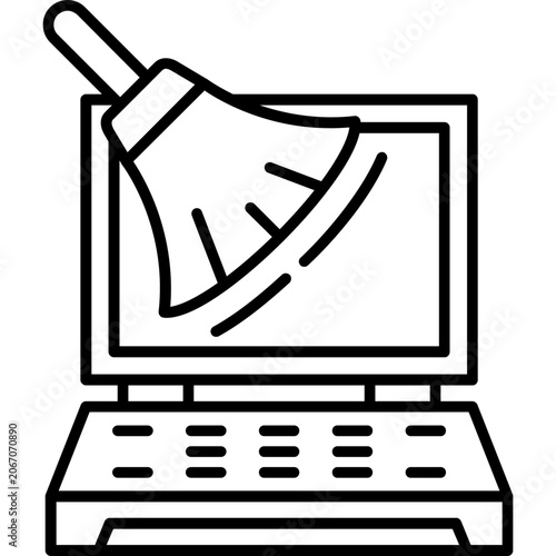 Digital Cleanup Outline Icon