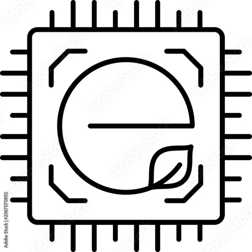 Zero E Waste Concept Outline Icon