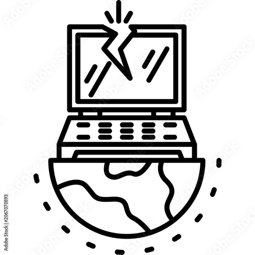 Planet Safe Electronics Outline Icon