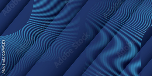 3D abstract background with paper cut shapes. Vector design layout for business presentations, flyers, posters and invitations. Blue carving art with line stripes modern shiny element