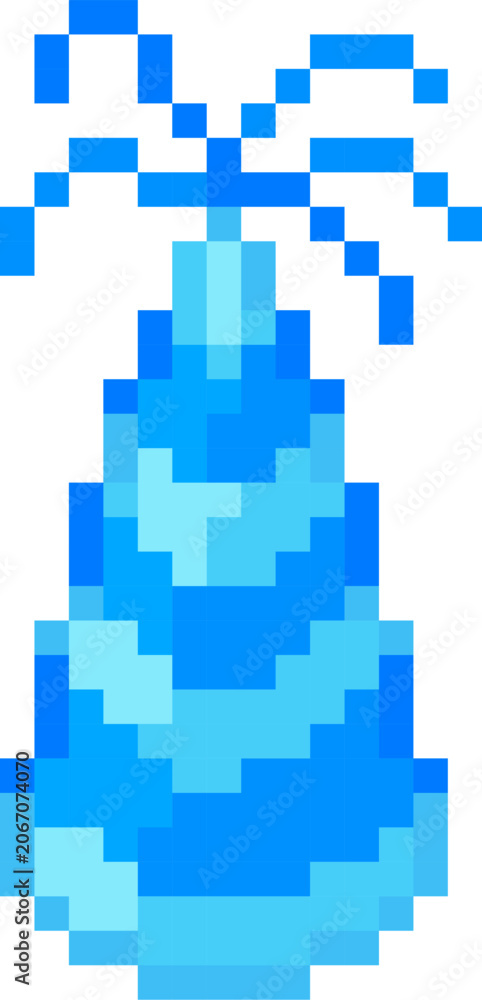 Fototapeta premium Party Hat With Streamer Pixel Art