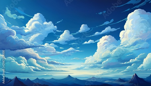Blue Sky With Clouds Generative Ai