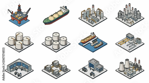 Isometric Industrial and Maritime Infrastructure Collection.