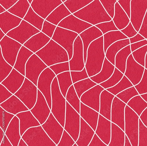 Red Background with Wavy White Lines