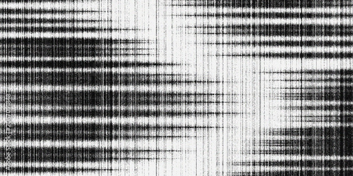 Black and white glitch texture background with vertical lines and analog static noise	
