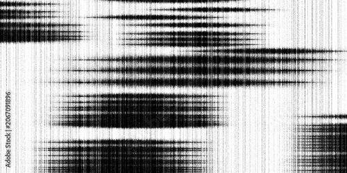 Black and white glitch texture background with vertical lines and analog static noise	
