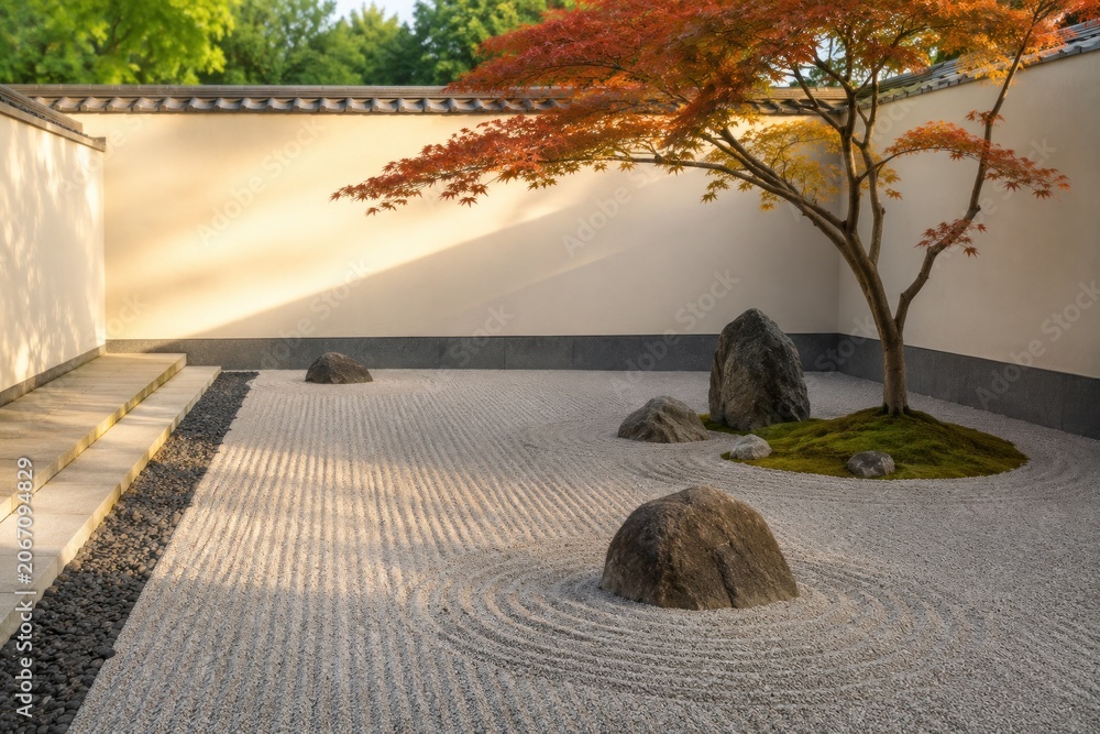 Fototapeta premium Minimalist luxury interior and scenic outdoor spaces design for modern lifestyle.