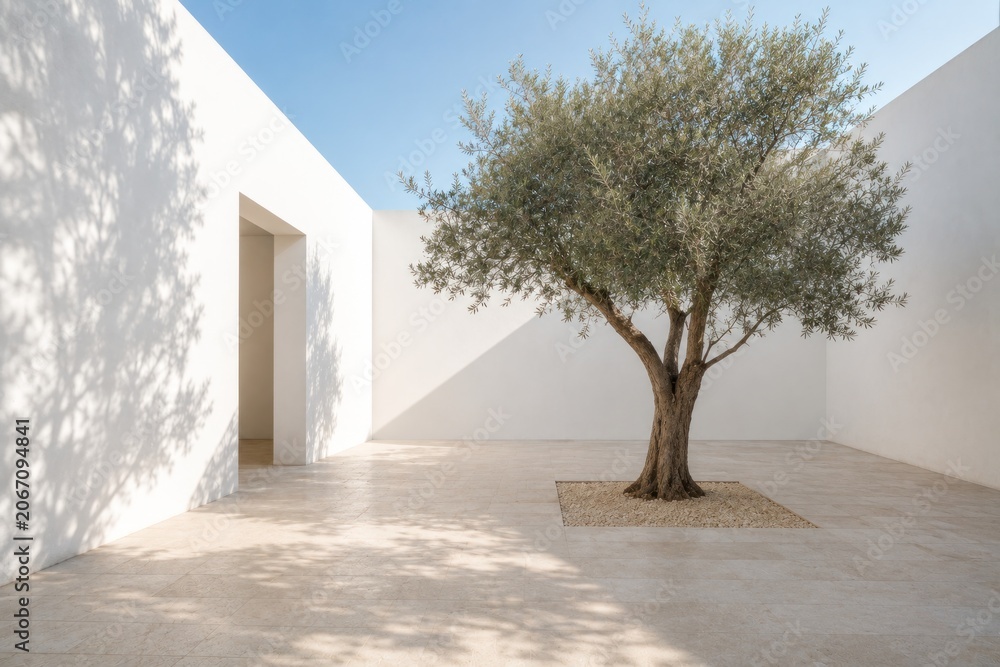 Fototapeta premium Minimalist luxury interior and scenic outdoor spaces design for modern lifestyle.