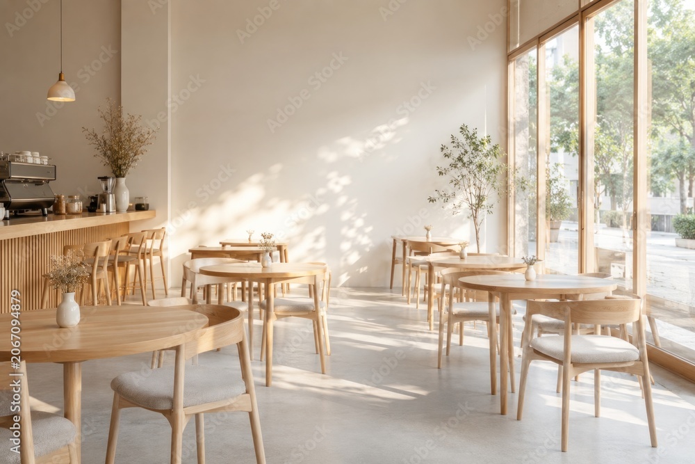 Fototapeta premium Minimalist luxury interior and scenic outdoor spaces design for modern lifestyle.