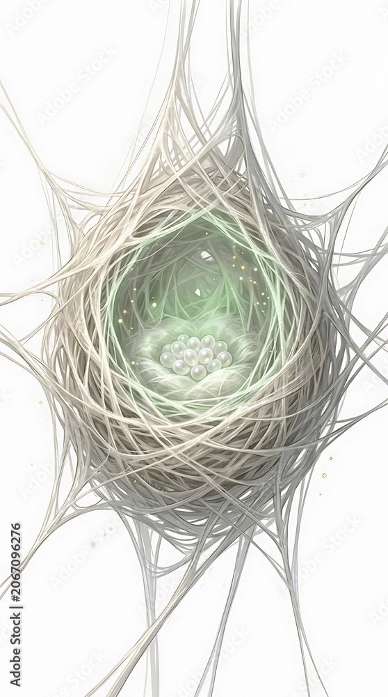 Obraz premium Spider nest with glowing eggs 202606201154