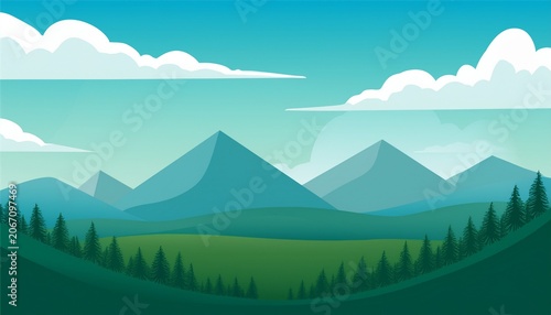 Landscape With Mountains And Clouds