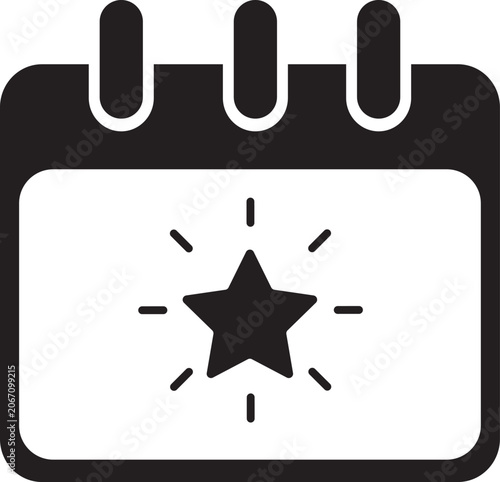 Cuadro en lienzo Calendar with Star Icon for Special Events and Achievements
