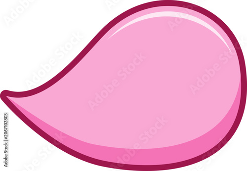 Pink Speech Bubble Icon Isolated on White Background Cute Flat Vector Illustration