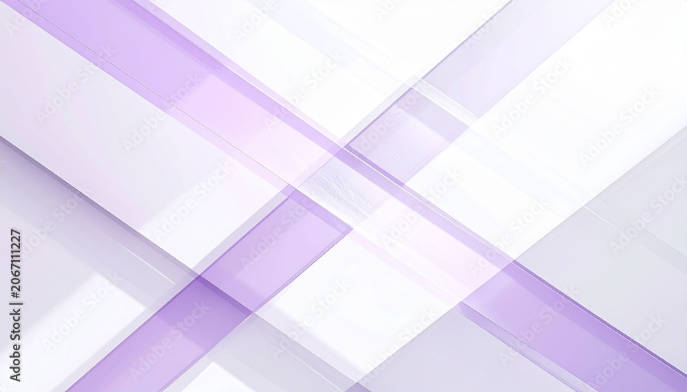 Fototapeta premium Abstract geometric background with overlapping purple and white translucent lines creating a modern design and sense of depth.
