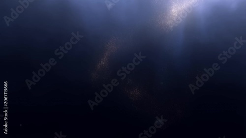 Mystical Underwater Sunbeams: Ethereal sun rays pierce the deep blue ocean water, illuminating microscopic plankton and creating a breathtaking, otherworldly spectacle in the abyss.