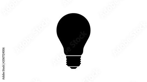 Black light bulb icon on a for creative concepts