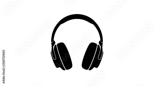 Black headphones on for music or audio use