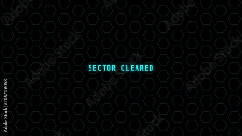 Minimalist Neon Hexagon Grid Sector Cleared UI Animation