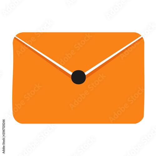 Orange envelope icon with transparent background
