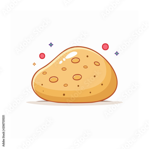 Cartoon Potato Illustration with Decorative Elements