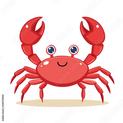 Cartoon Red Crab Illustration