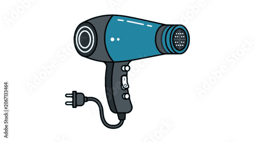 Hair Dryer flat vector illustration cute cartoon icon design