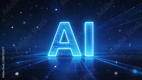 AI lettering on digital background