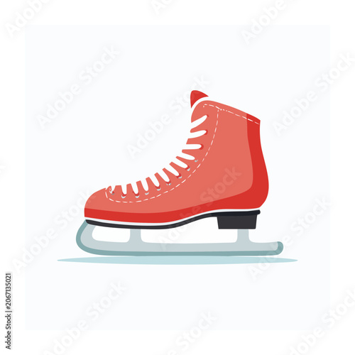 Red ice skate flat design illustration