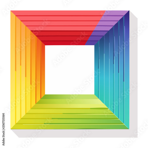 Abstract rainbow tunnel with gradient colors