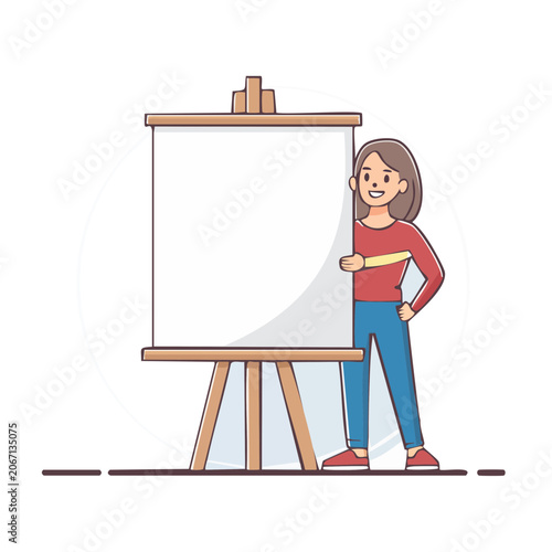 woman with easel