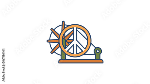 Obraz na plátně Gandhi Spinning Wheel - Symbol of Peace and Self-Reliance