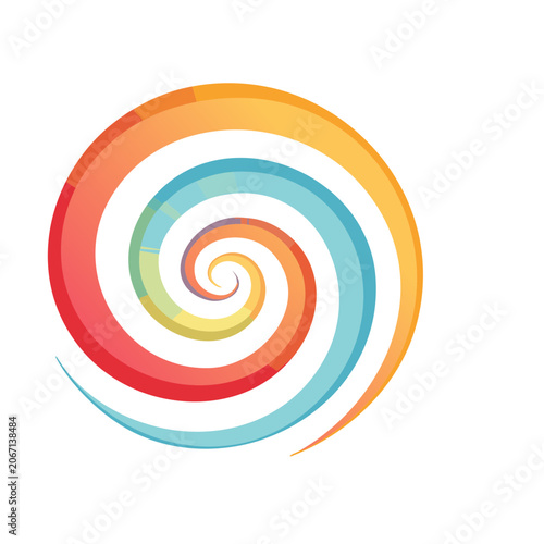 Colorful Abstract Spiral Swirl Illustration