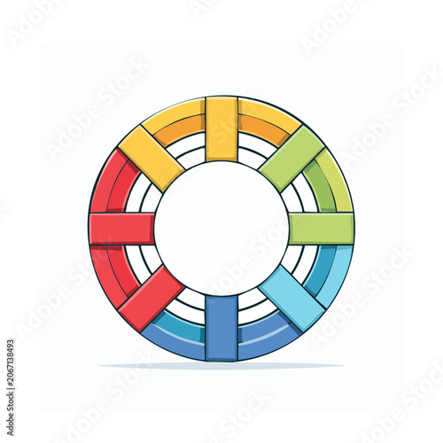 Colorful circular diagram with segmented ring