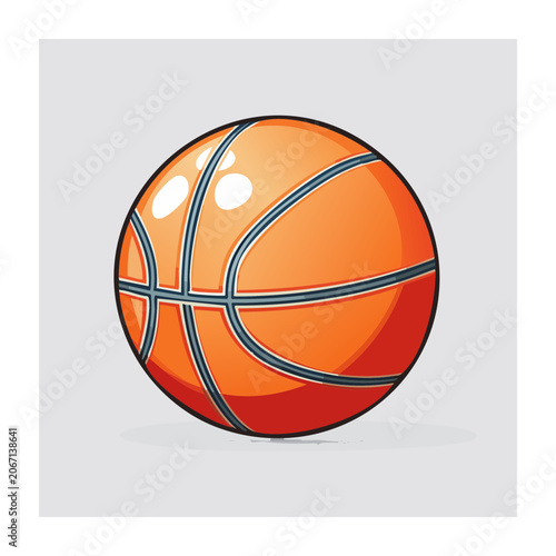Cartoon illustration of a basketball