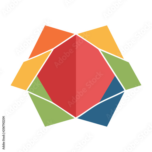 Colorful geometric pentagon vector design