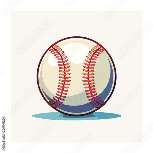 Flat design illustration of a baseball