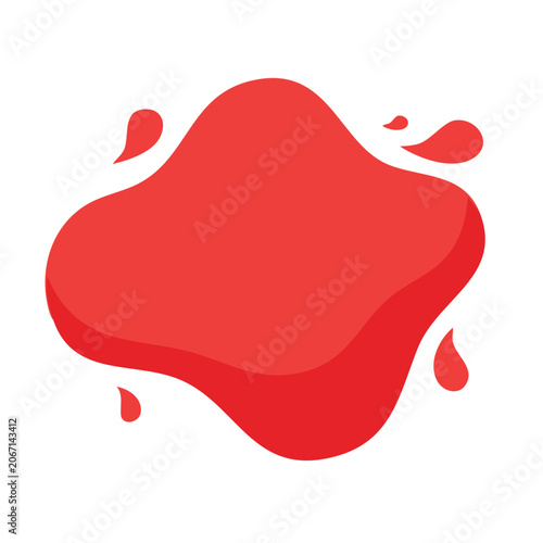 Red liquid splash icon on transparent background