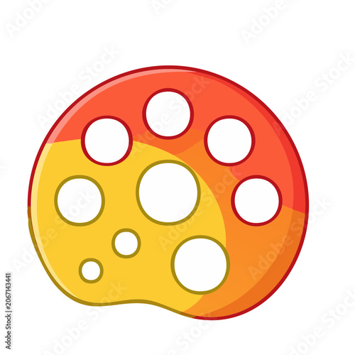 Swiss Cheese Slice with Holes Flat Design