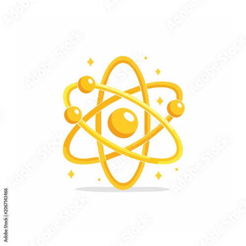Yellow Atomic Structure Illustration
